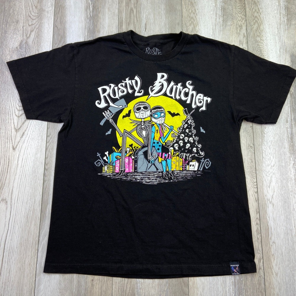 Rusty Butcher Halloween Shirt Mens Large Black Limited Edition Made USA